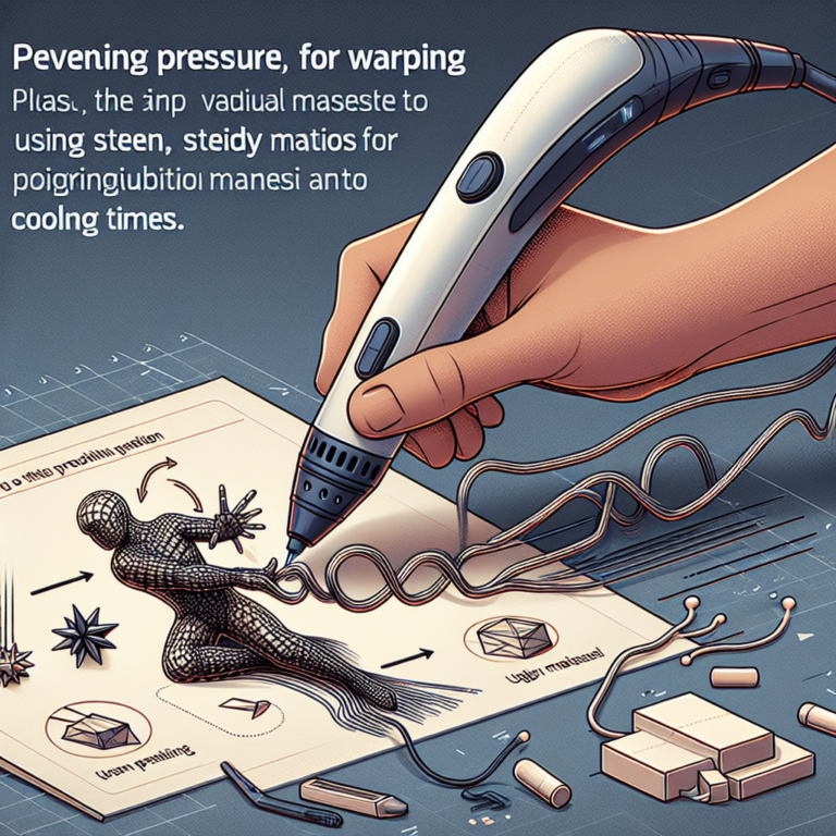 How do you avoid warping when using a 3D pen?